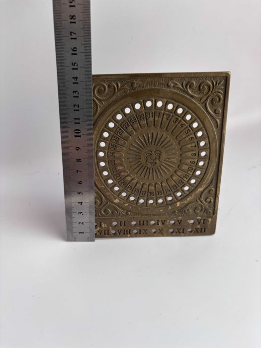 Zegar wieczny datownik mosiądz