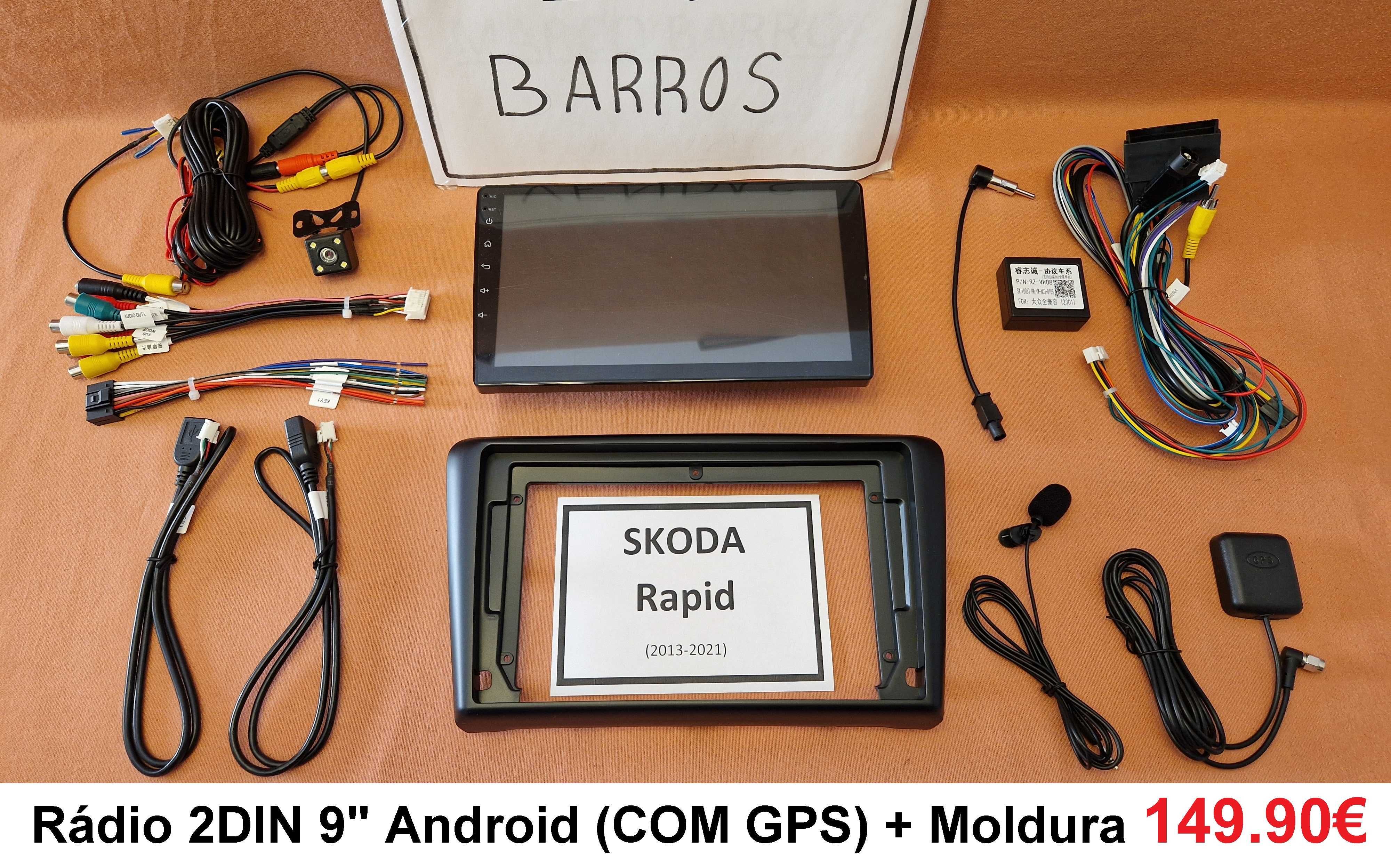 (NOVO) Rádio 2DIN • SKODA Octavia / Yeti / Rapid (4+32GB) • Android