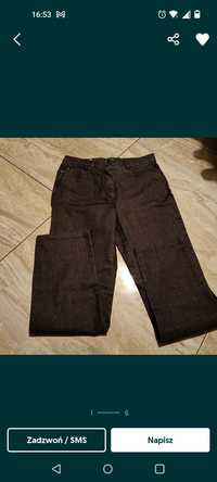 Spodnie damskie jeans, ciemny brąz prawie czarne, rozmiar 38