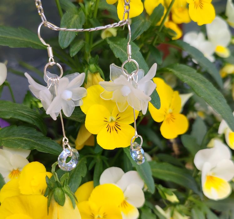 Kolczyki białe ślub wesele