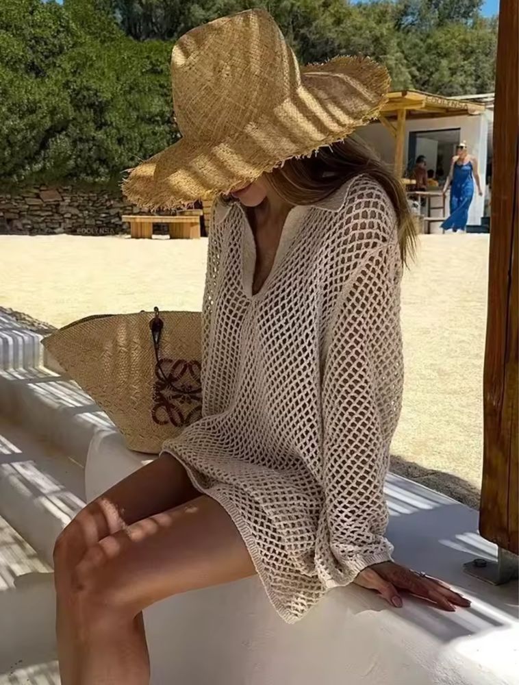 Пляжна сукня молочна