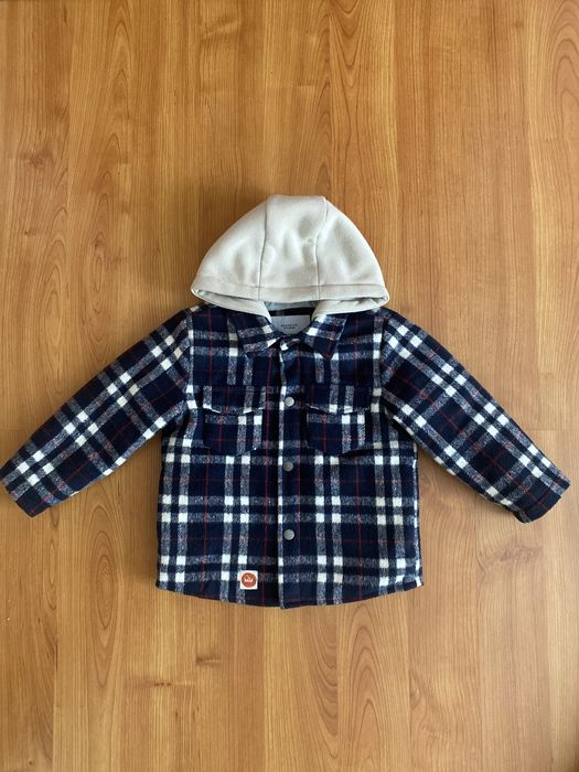 Куртка - сорочка в клітинку, темно-синя для хлопчика