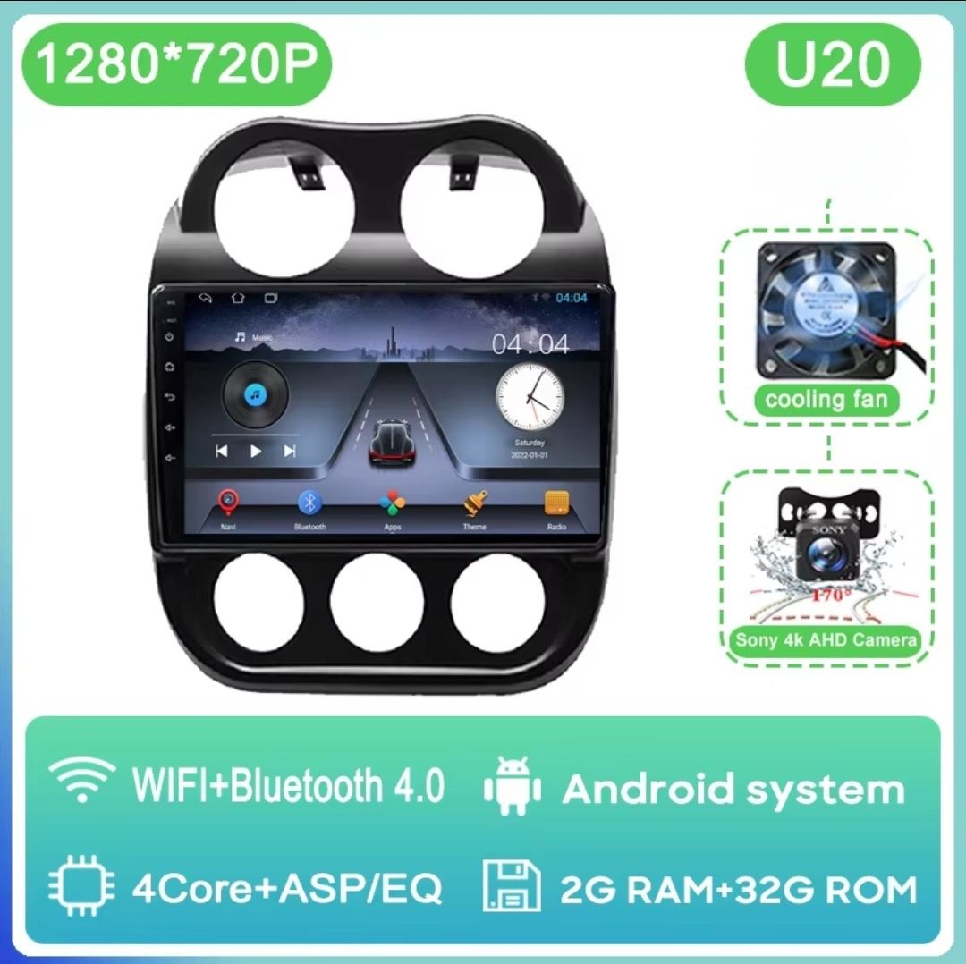 Автомагнітола Jeep Compass Patriot 2011 2017 Компас  Радіо Android