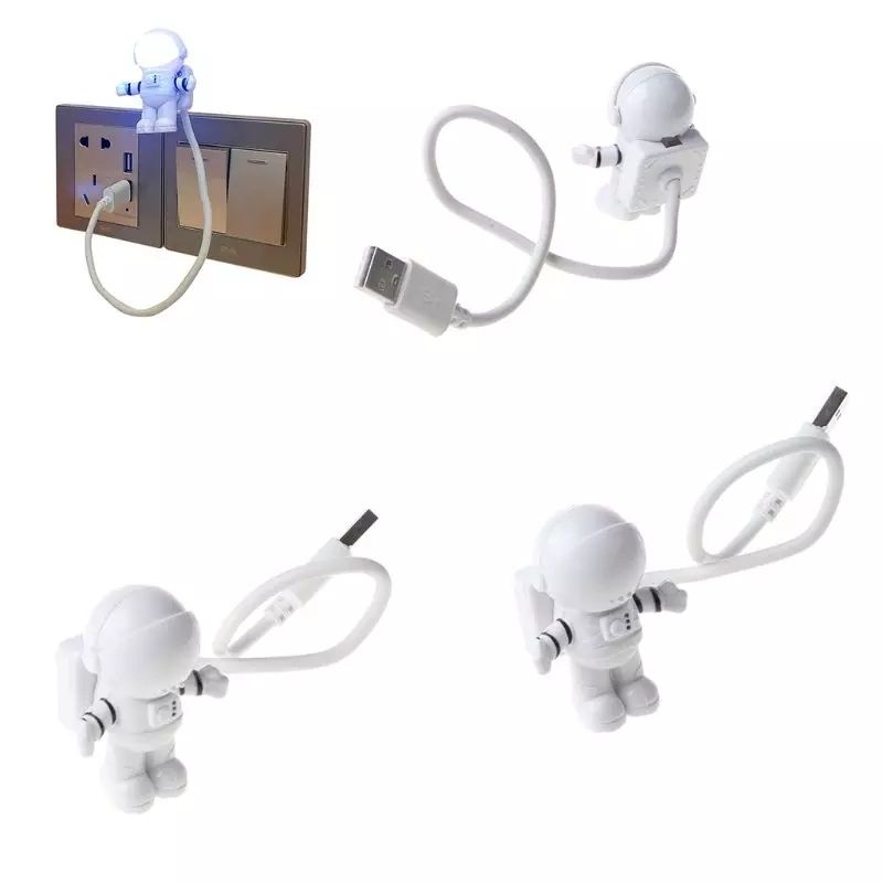 Criativo autronauta led flexivel usb