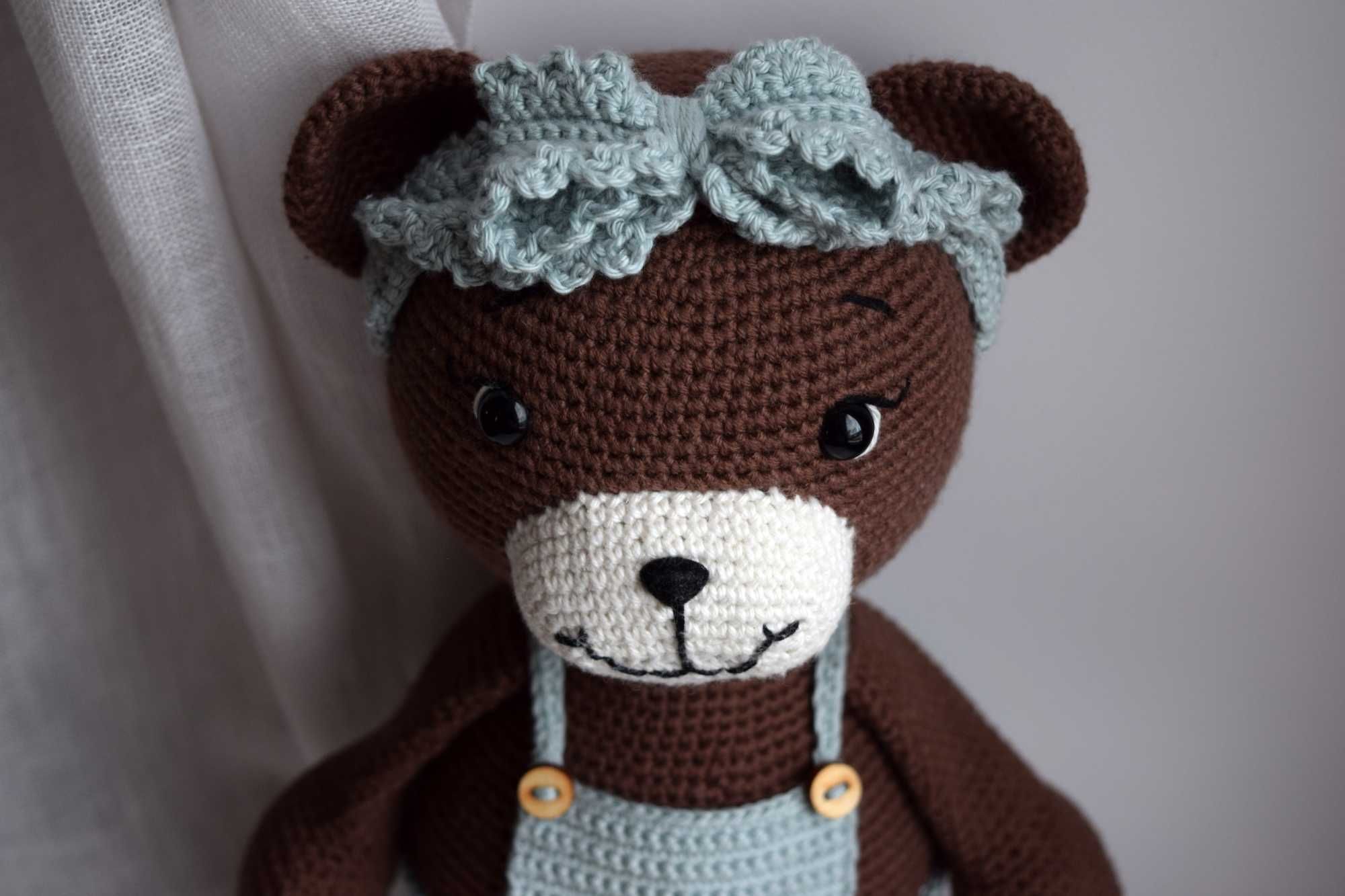 Bawełniany miś, przytulanka, maskotka, amigurumi handmade na szydełku