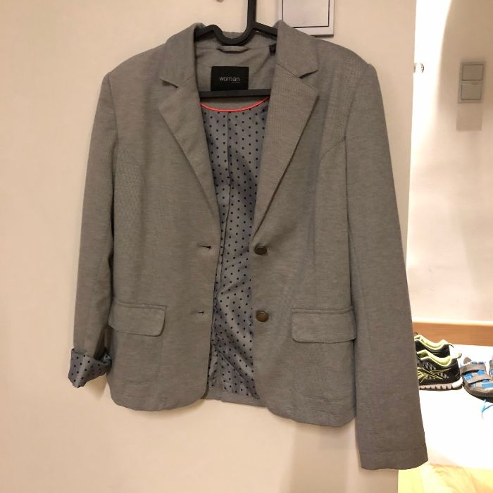 Marynarka-kardigan - szary melanż w rozmiarze 36/38