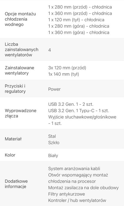 Obudowa do komputera nzxt h710i biala