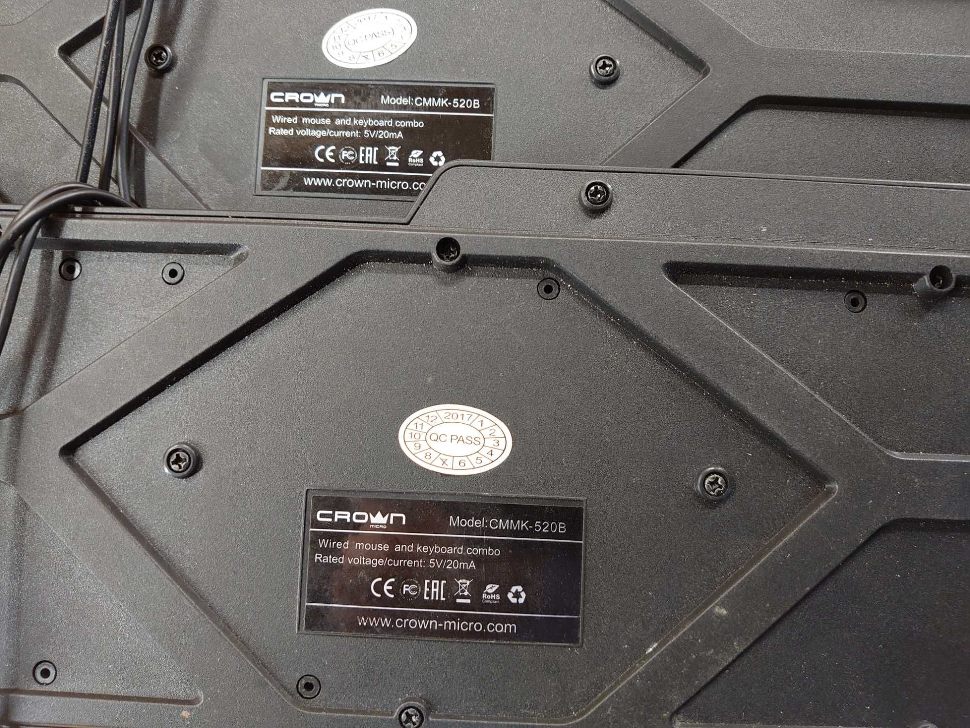 Комплект клавиатура + мышь  Crown CMMK-520 USB ( 3 комплекта) на выбор