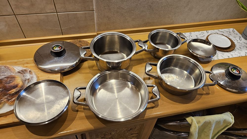 Zestaw 4 garnków Zepter, 4 pokrywki + akcesoria