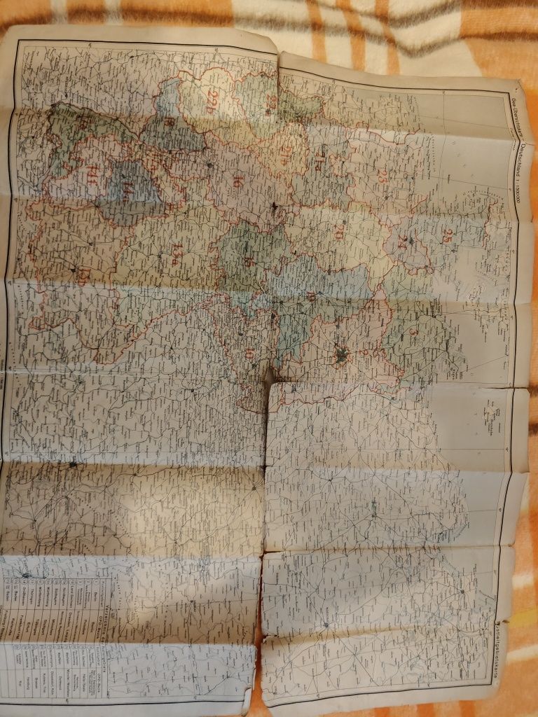 Stara Mapa Niemiec i Europy środkowej wydanie 1946r. Berlin