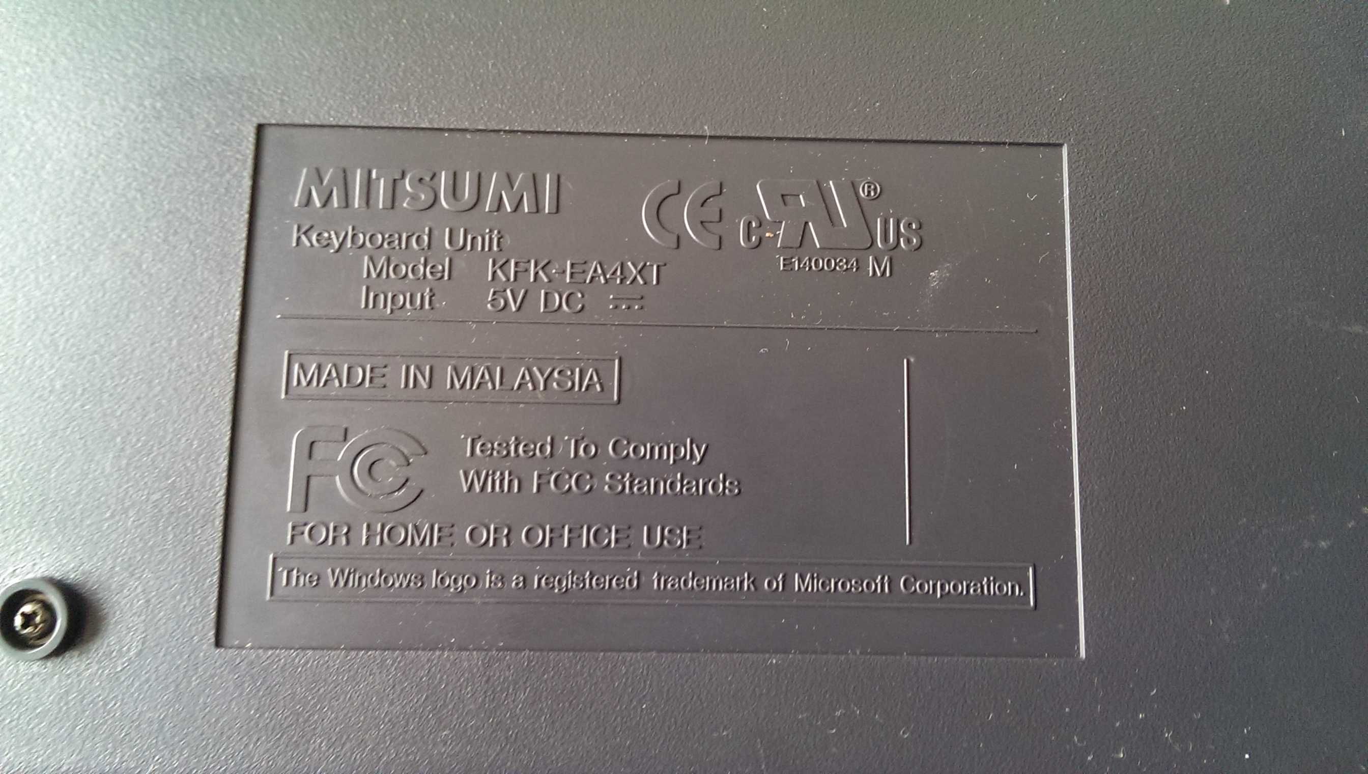 Клавиатура MITSUMI KFK- EA4XT в хорошем состоянии PS/2