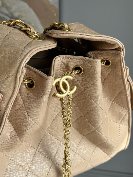 Сумка Chanel 25 Small Handbag Caviar Leather біла, рожева, бежева