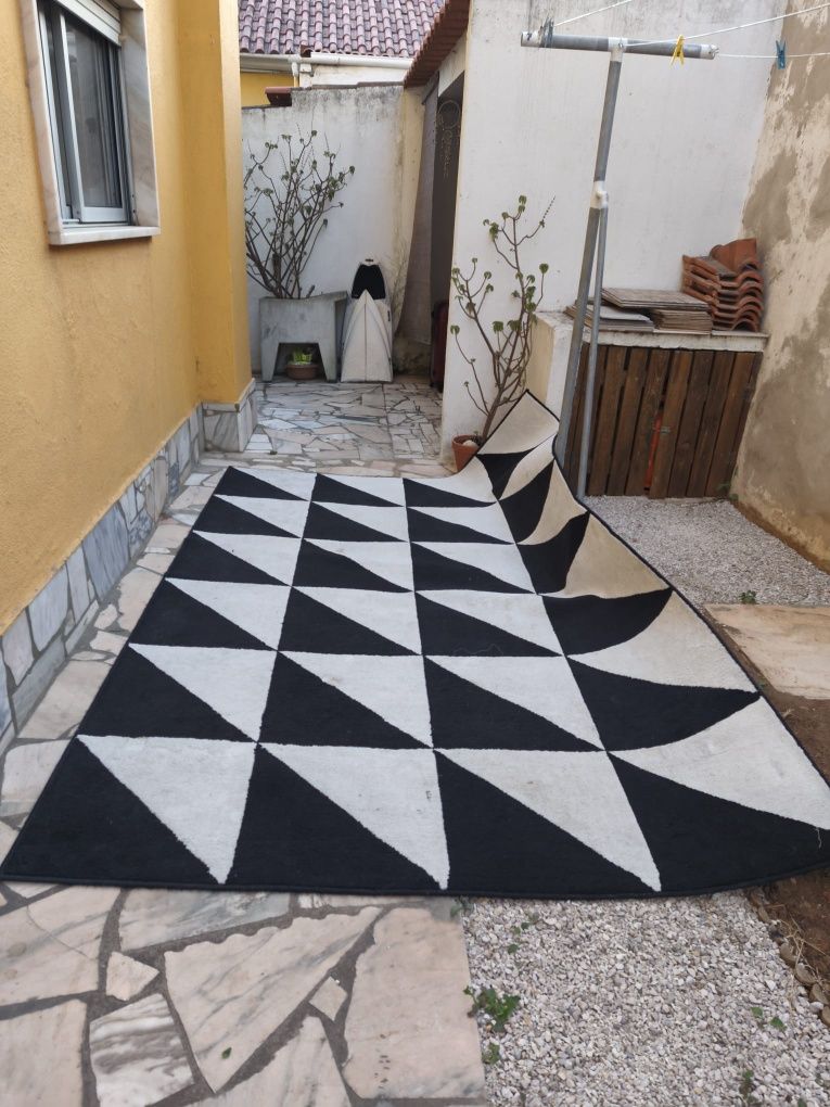 Carpete 3m x 2m branca e negra