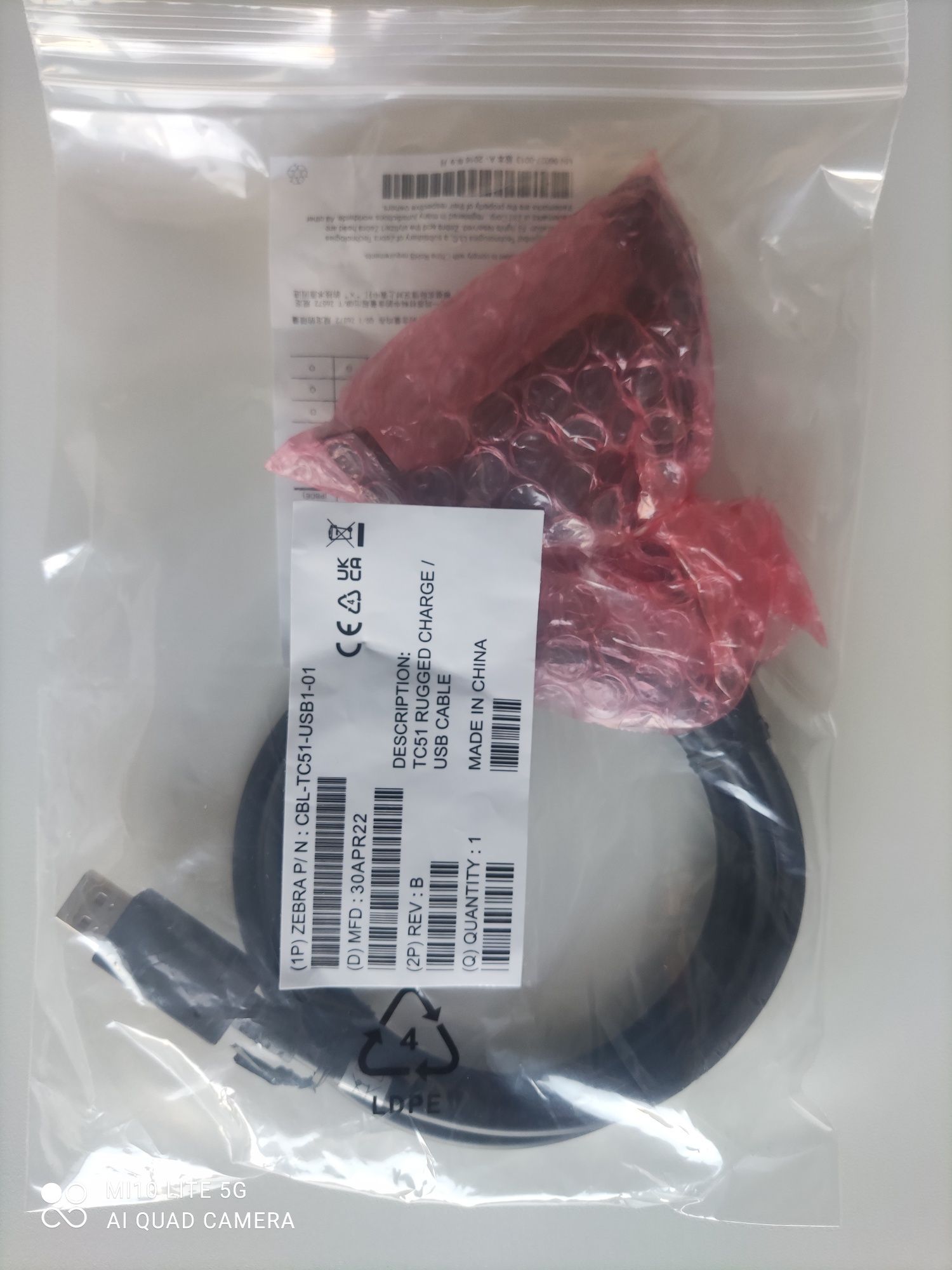 Kabel ładujący komunikacyjny do terminali Zebra CBL-TC51-Usb1-01