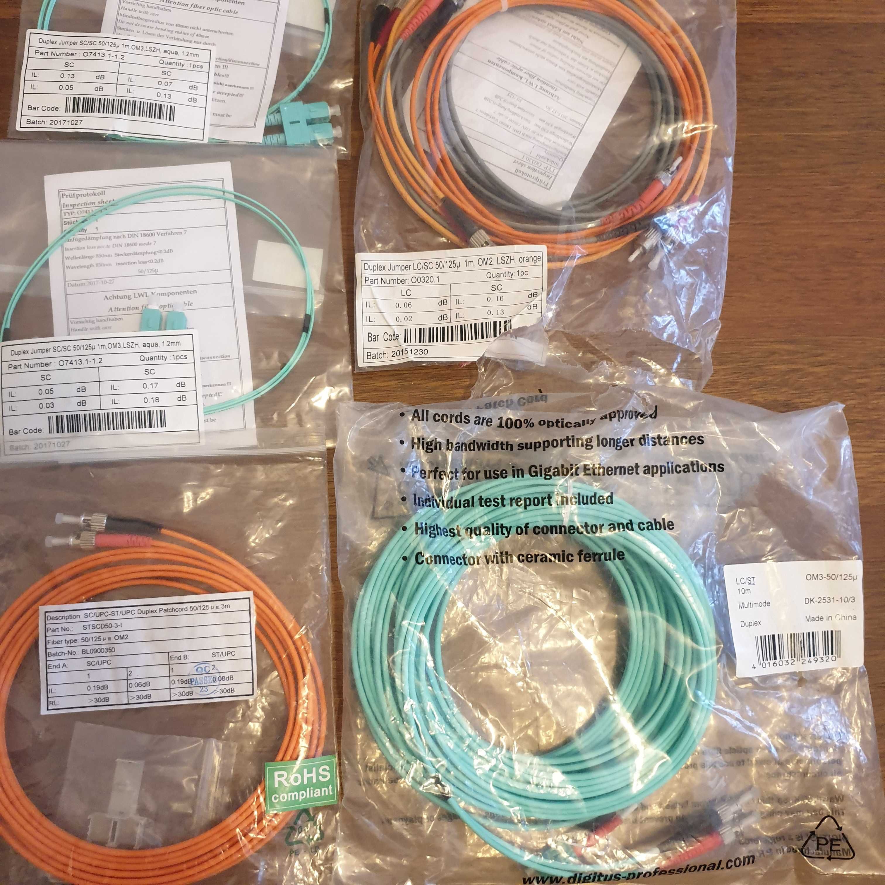 Kabel światłowodowy (Patchcord) sc/sc sc/st lc/st st/st
