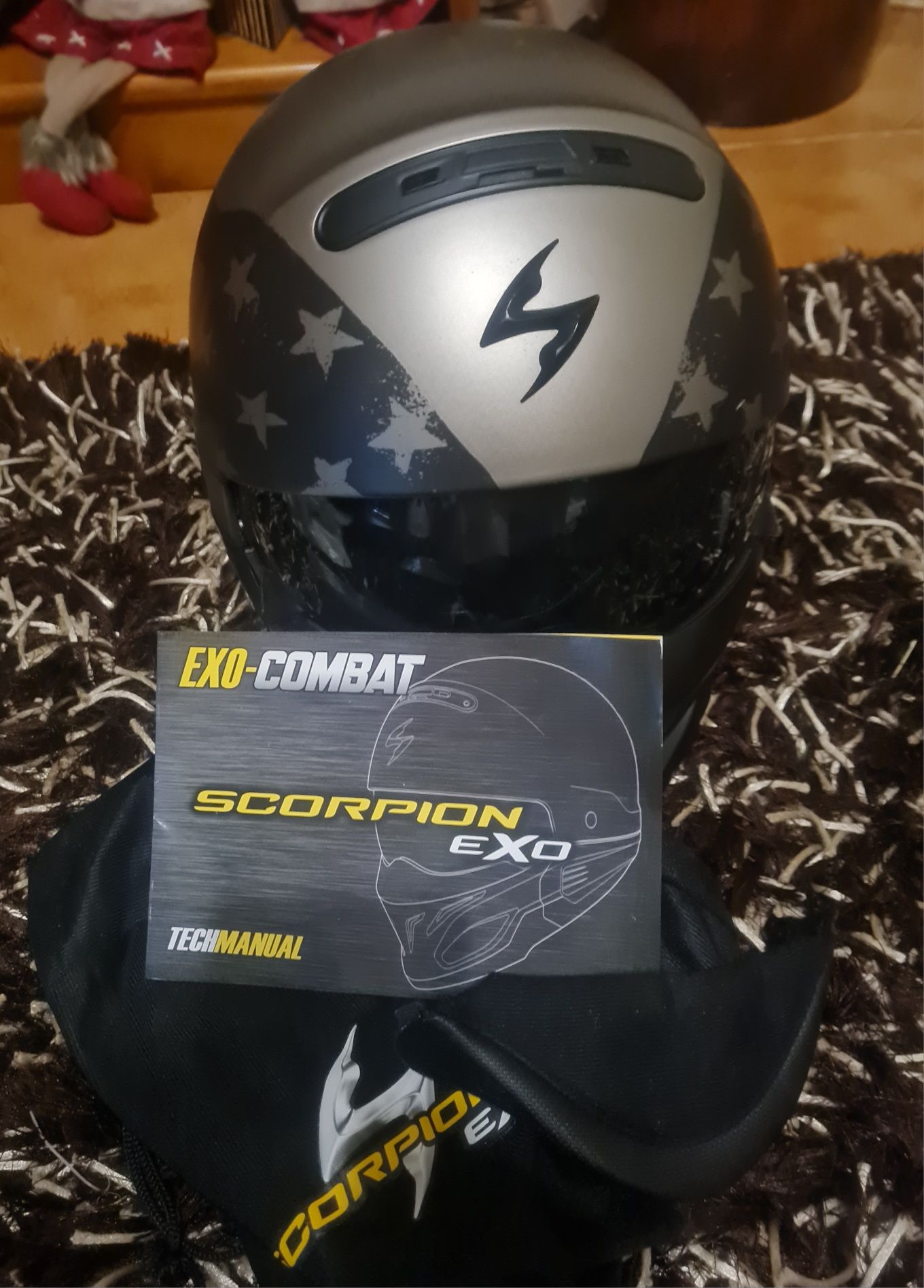 Capacete Scorpion exa compact especial bandeira América