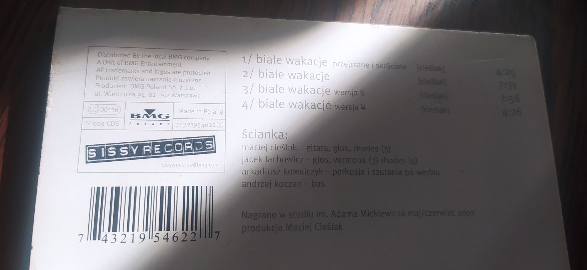 Ścianka białe wakacje ep CD