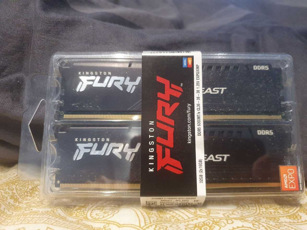 Kingston Fury Beast Black 16GB [2x8GB 5200MHz DDR5 CL40 DIMM