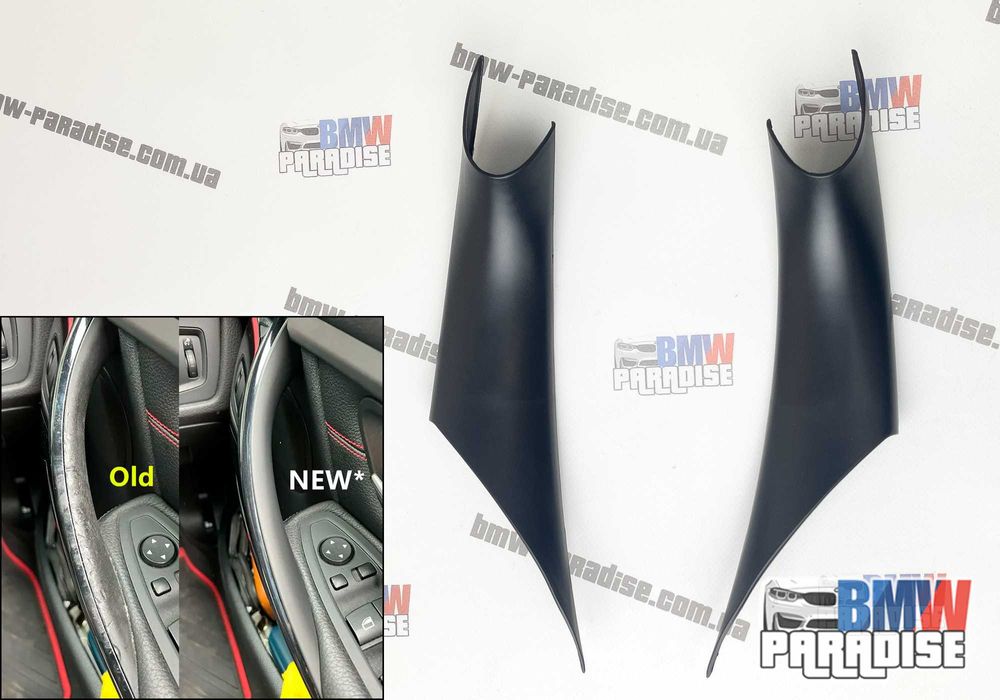 Накладки на ручки дверей (внутренняя часть) Черные BMW F32 F34 F30 F35