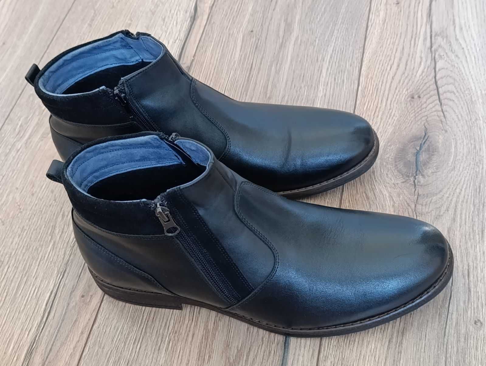 Botki skórzane na suwak
