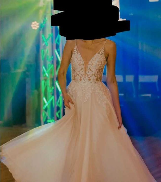 Piękna suknia ślubna, koronka i tiul. Nowa, założona raz, stan idealny