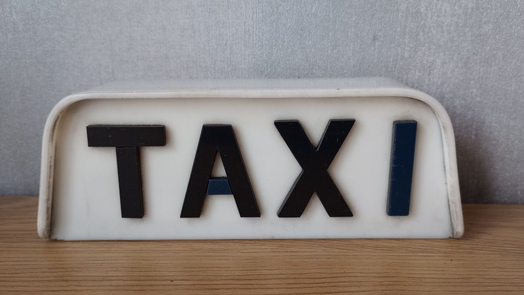 Stary taksometr POLTAX21 + napis + kogut. Retro  PRL