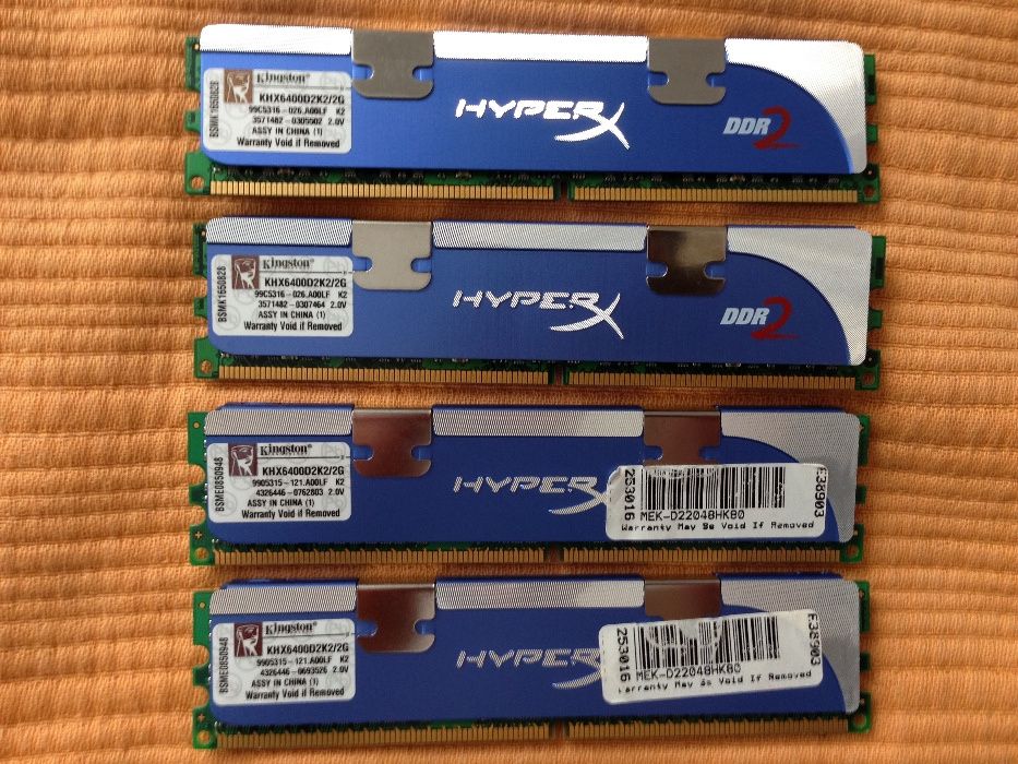 Kit 4gb ddr2 - memorias 4x1gb ddr2 pc6400 Kingstom HyperX