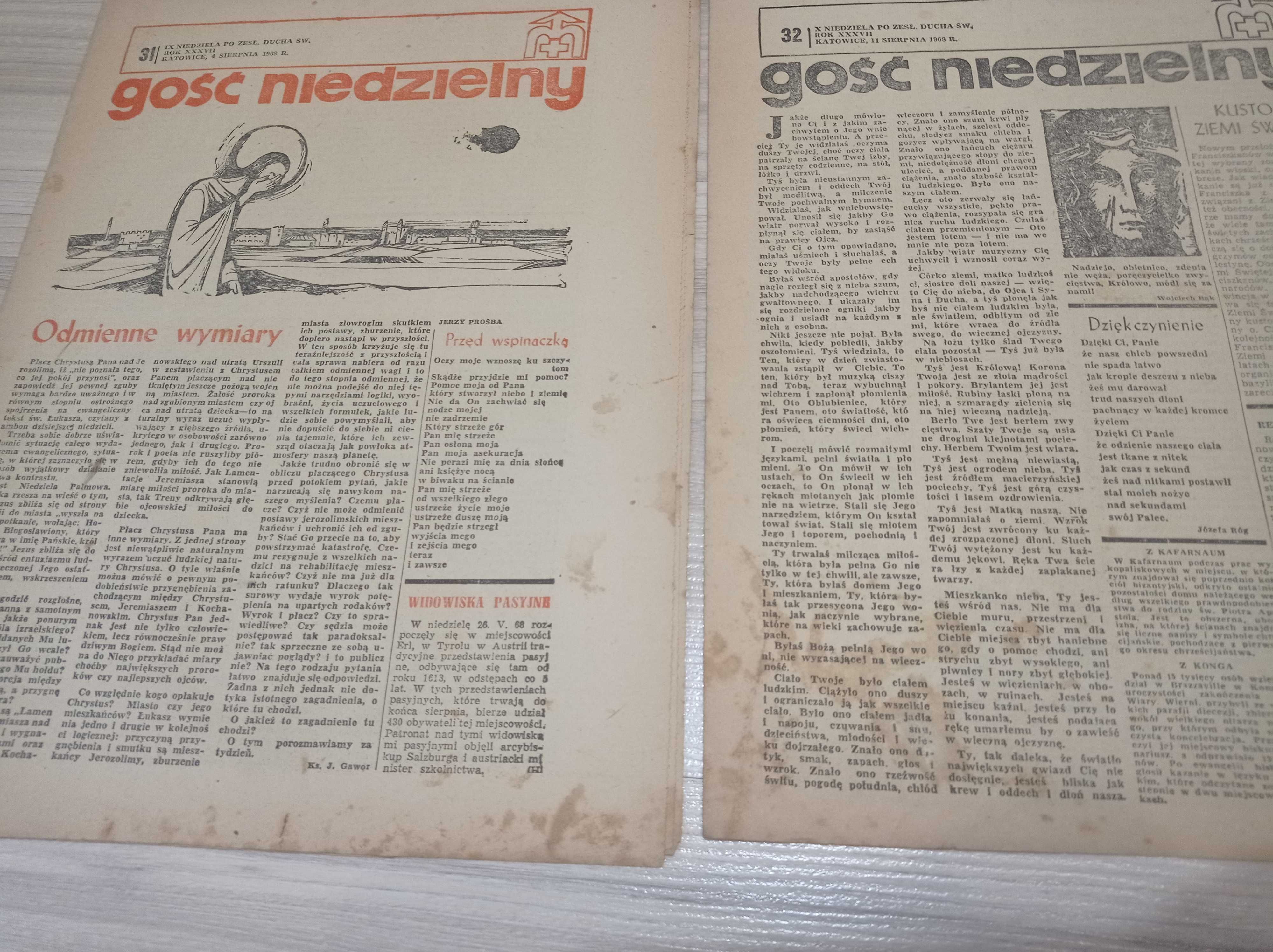 Gość niedzielny, tygodnik katolicki 8-12.1968