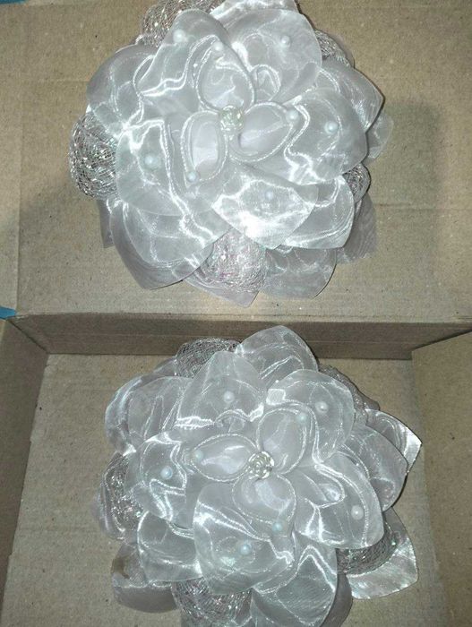 Белые банты для волос