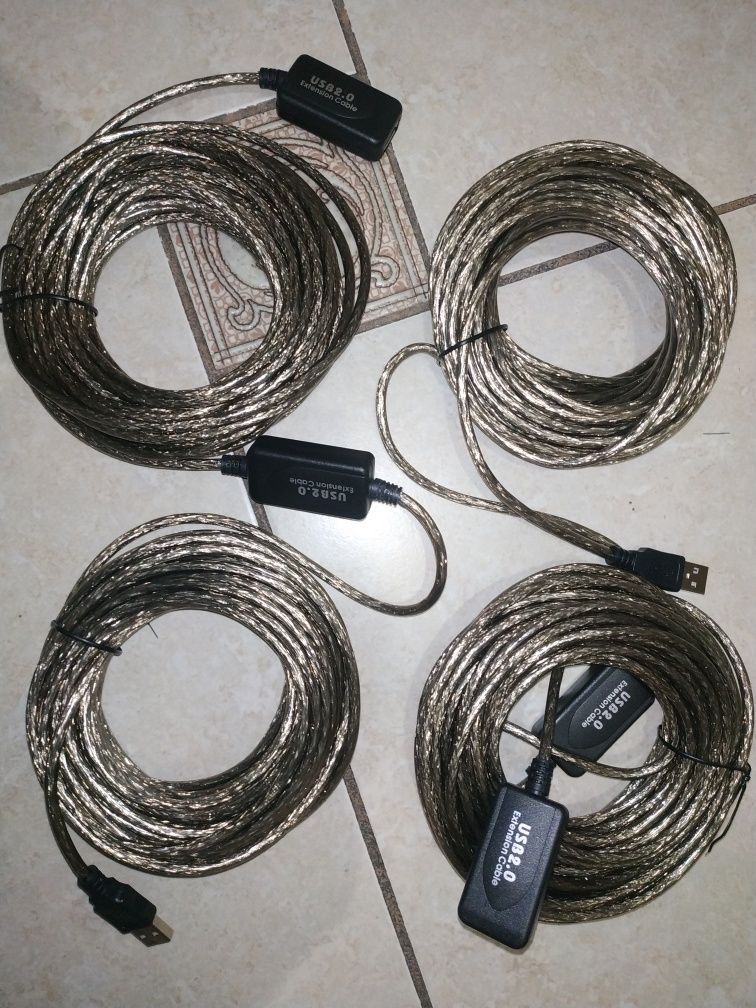 Кабель. Подовжувач USB 2.0.  20 метрів