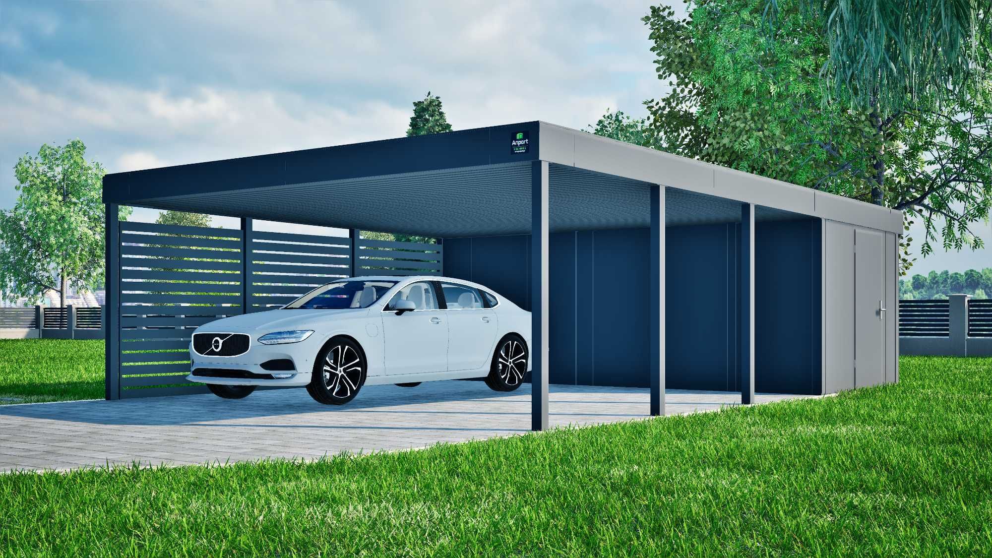 Carport 6x6, wiata samochodowa metalowa, nowoczesne wiaty garażowe