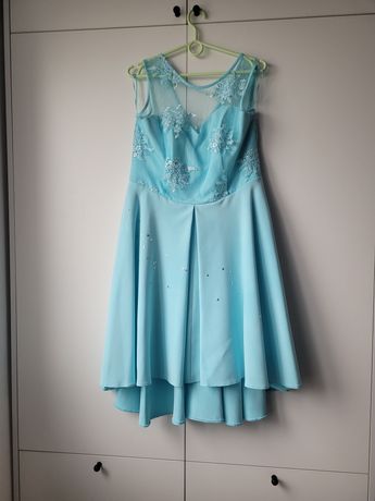 Sukienka Elizabeth błękitna/turkusowa/miętowa z cekinami 46/18 xxxl