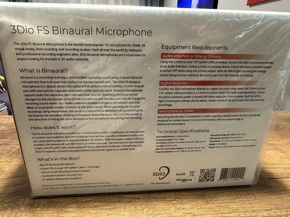 Мікрофон 3Dio FS Binaural Microphone