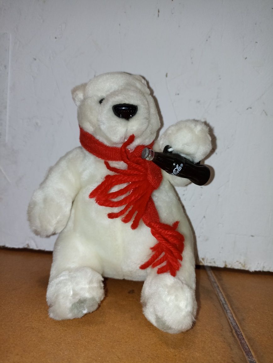 4 stare pluszowe misie polarne z kolekcji coca coli