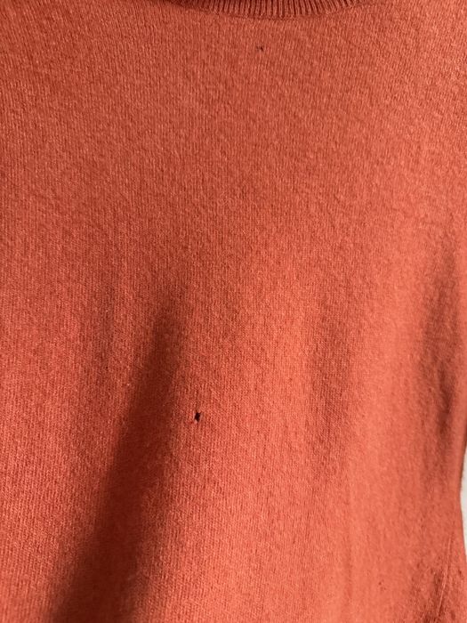 Sweter golf pomarańczowy ceglaty artigiano M wełna