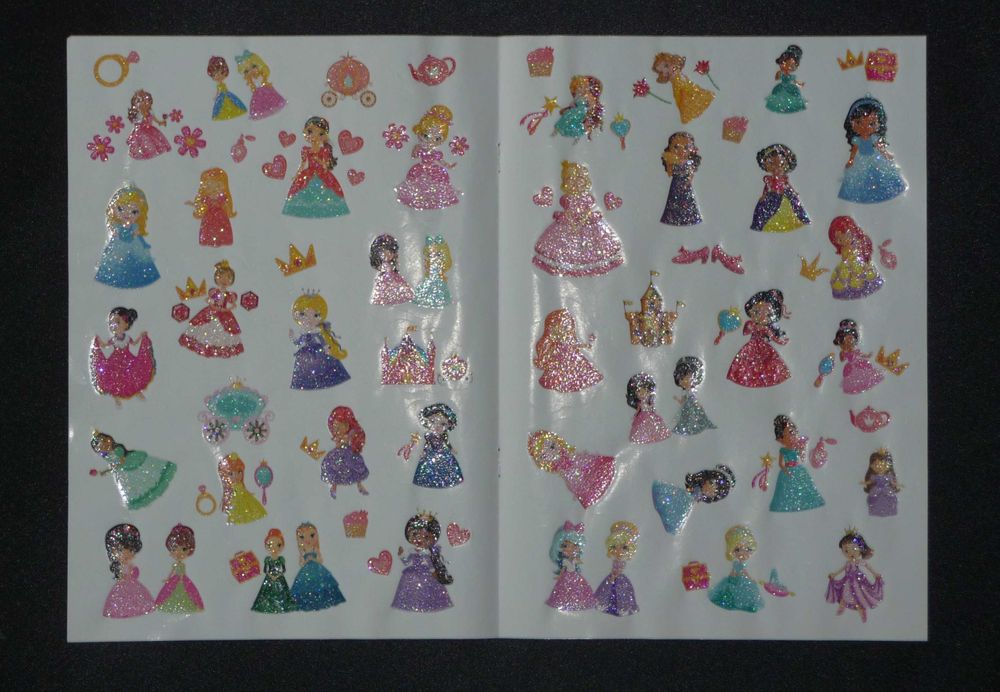 Naklejki dla dziewczynek - brokatowe księżniczki