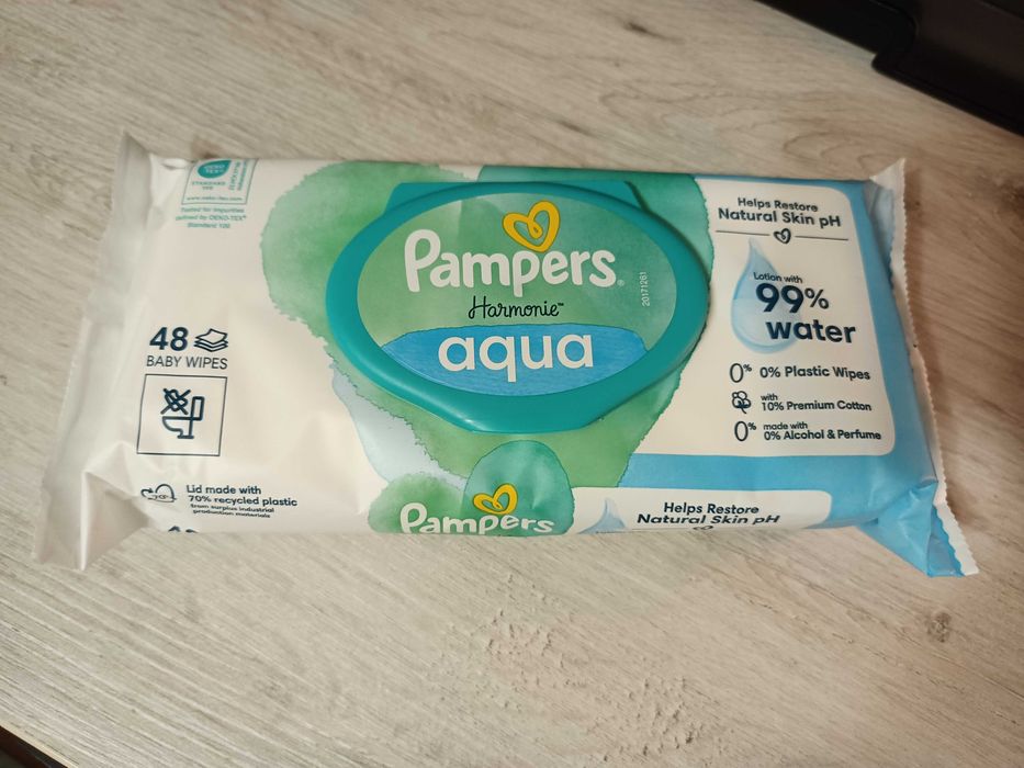 Chusteczki Pampers Harmonie Aqua Baby Wipes 48 x 15 p. (1 karton)
