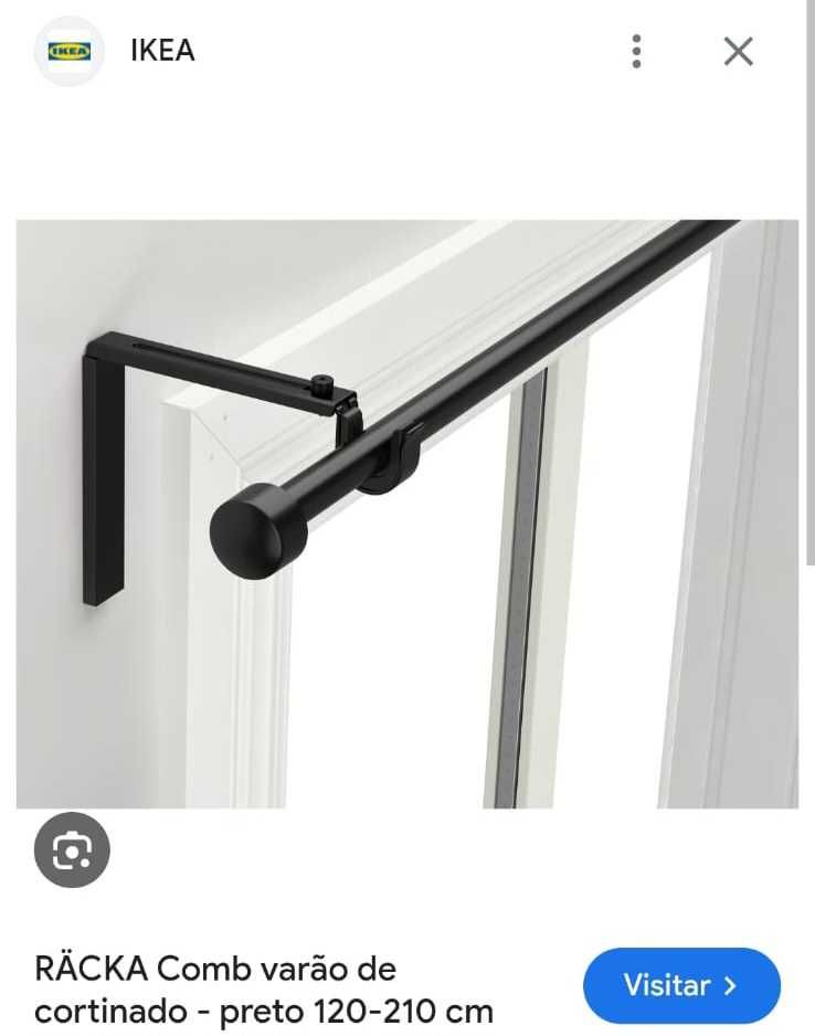 Conjunto de Varões IKEA – 2 Simples + 1 Duplo (ajustável)