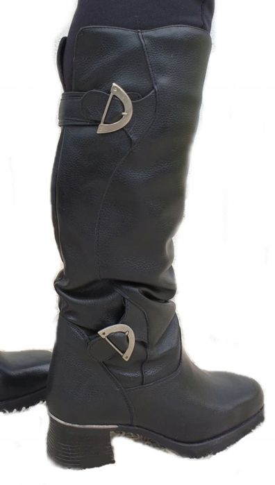 Klasyczne długie ocieplane kozaki damskie skóra 38 Gardenia