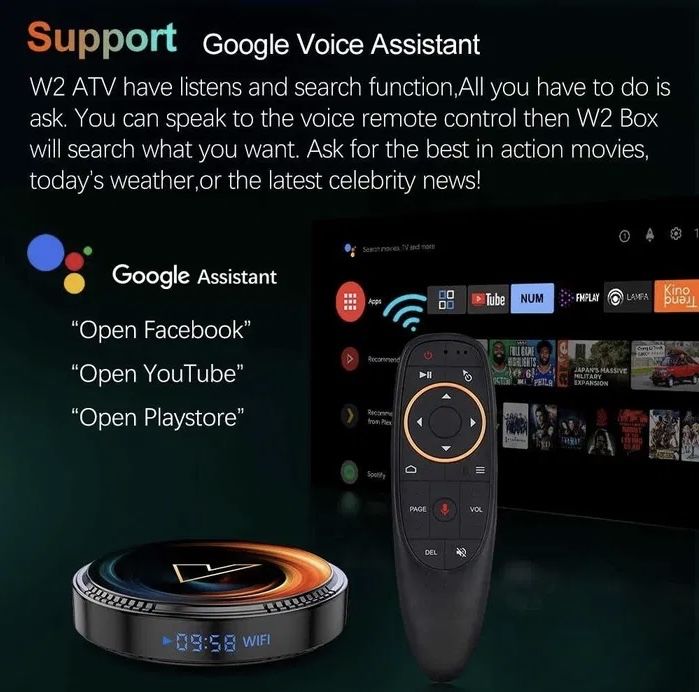 Vontar W2 ATV 4/32Гб  Смарт ТВ приставка smart tv box бокс Android TV