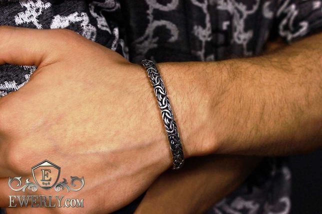 Серебряный браслет из плетения Лисий хвост (Валькирия) на руку