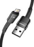 Kabel Essager 2.4A Iphone USB-A - Lightning 0,5m Czarny Nylon kod 2444