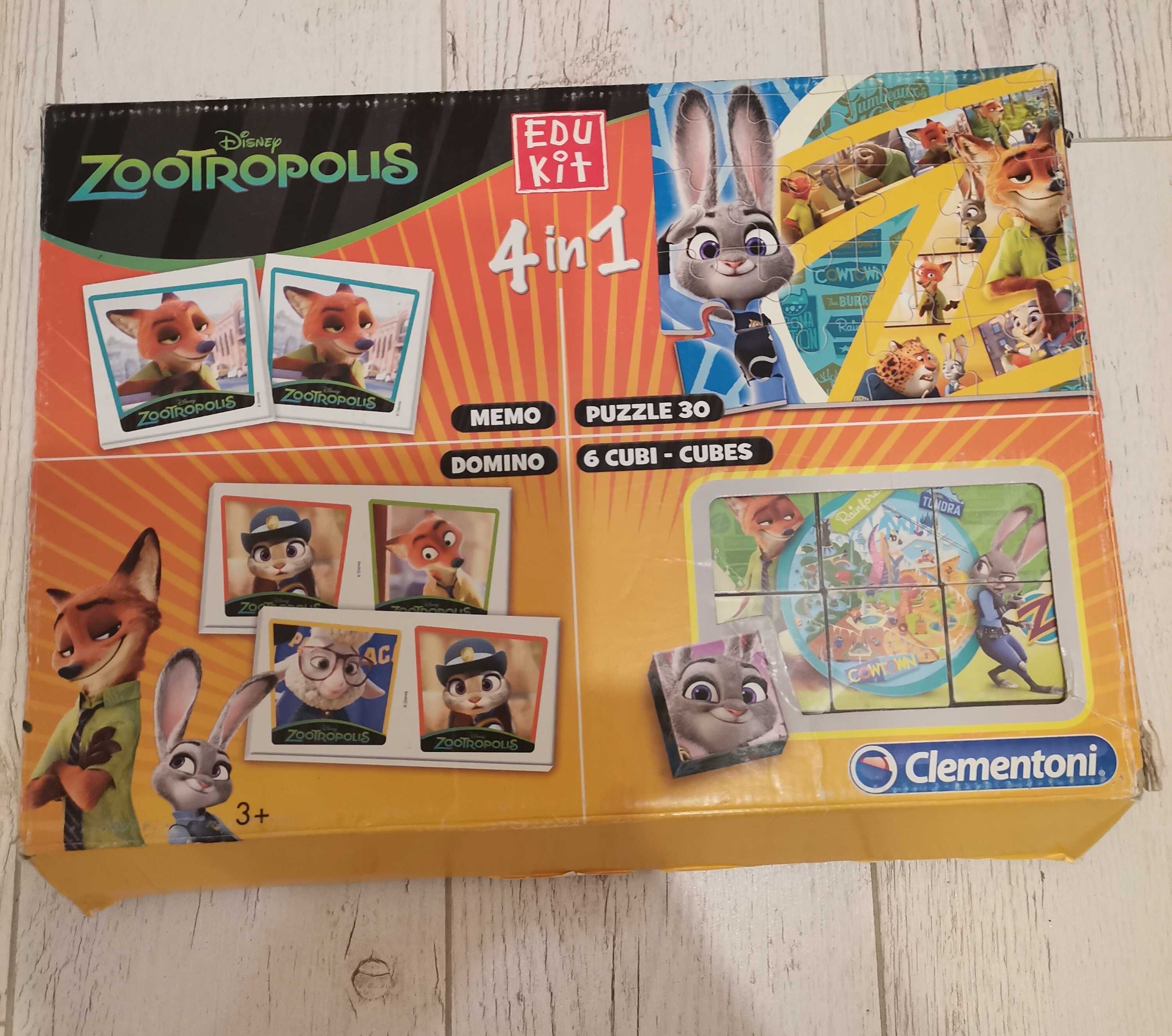 Zootropolis zestaw 4 gier memo domino puzle