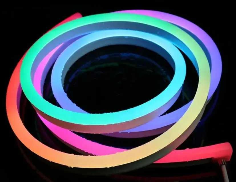 Світлодіодна лента неон 5 метрів RGB IC SMART пульт Д/У + Блок 220-12В