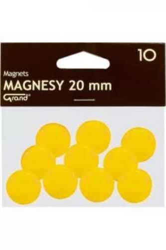 Magnes 20mm żółty 10szt GRAND