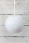 Ślub, ozdoba, pompon tiulowy o średnicy 23/25cm- biały