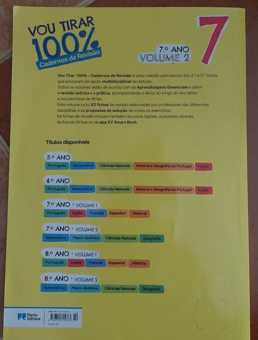 Livros de apoio escolar -  Vou tirar 100% - 8º ano e 7º ano