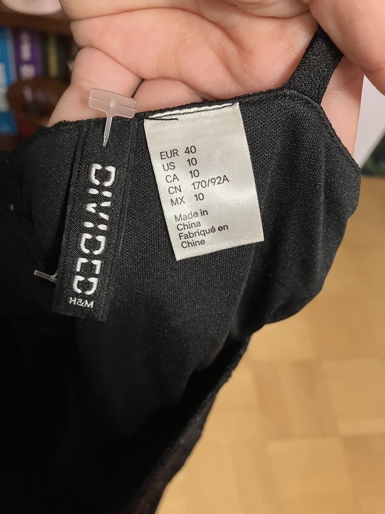 Czarna sukienka z koronką H&M 40