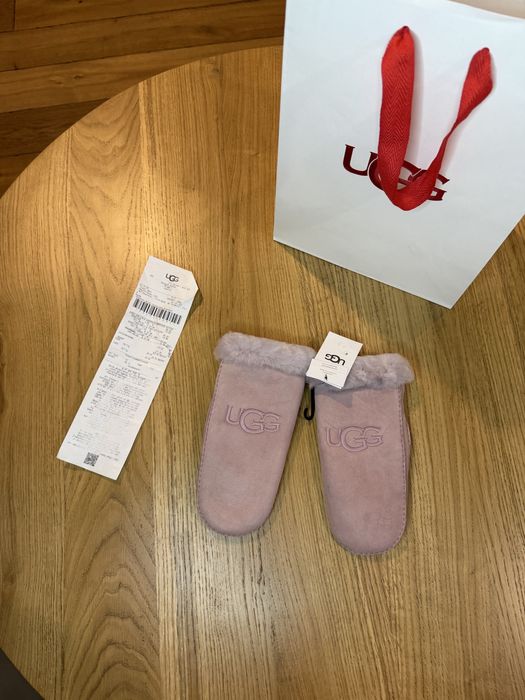 Rękawiczki firmy UGG rękawice zamszowe skóra owcza