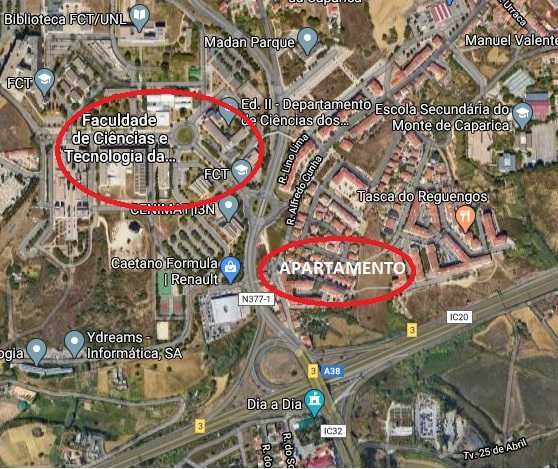Arrenda 2 Quartos com WC privado (Universidade FCT - Monte Caparica )